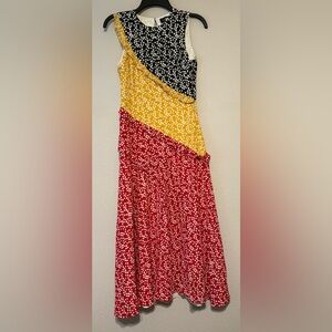 SALONI 100% Silk Black and White Polka Dot Maxi Dress